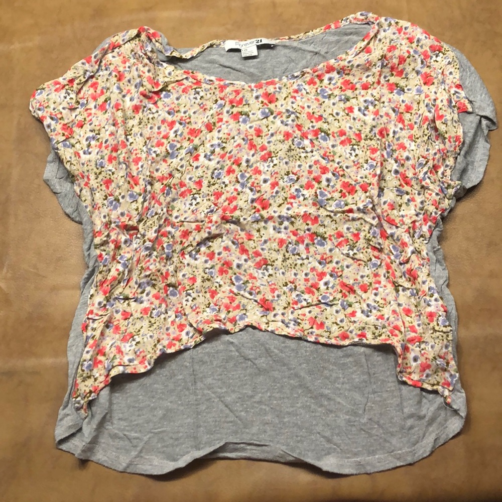 Floral High Low Shirt